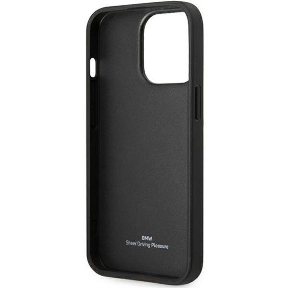 Etui BMW BMHCP14L22RBDK iPhone 14 Pro 6,1" fekete bőr keménytok kék pöttyökkel