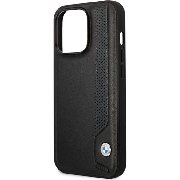 Etui BMW BMHCP14X22RBDK iPhone 14 Pro Max 6,7" fekete bőr keménytok kék pöttyökkel