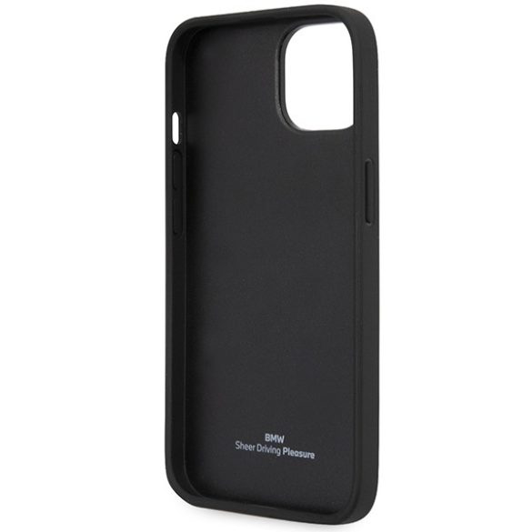 Etui BMW BMHCP14S22RQDK iPhone 14 / 15 / 13 6.1" fekete bőr steppelt tok