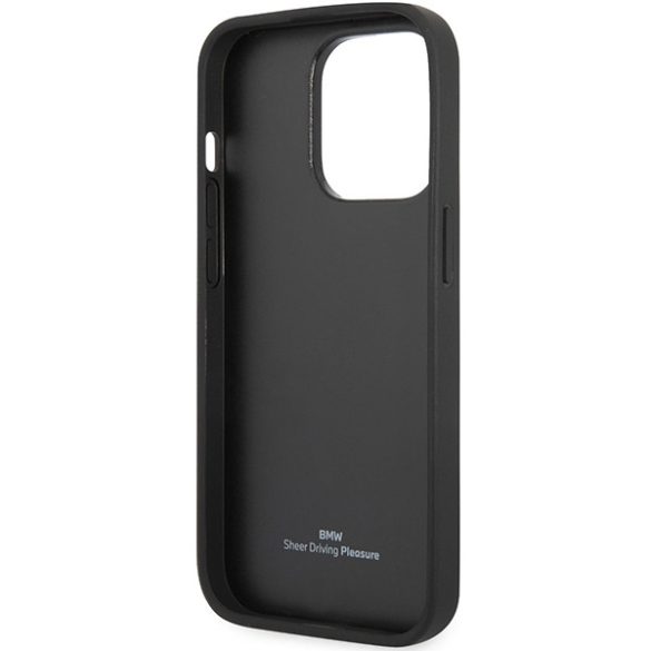 Etui BMW BMHCP14L22RQDK iPhone 14 Pro 6,1" fekete Bőr steppelt tok