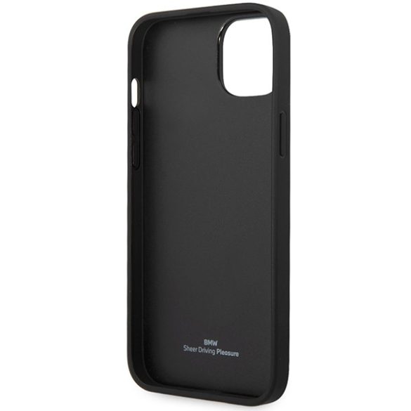 Etui BMW BMHCP14S22RFGR iPhone 14 / 15 / 13 6.1" bordó bőr gyémántmintás bordó színben tok