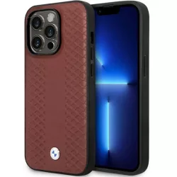   Etui BMW BMHCP14X22RFGR iPhone 14 Pro Max 6,7" burgundi bőr gyémántmintás tok