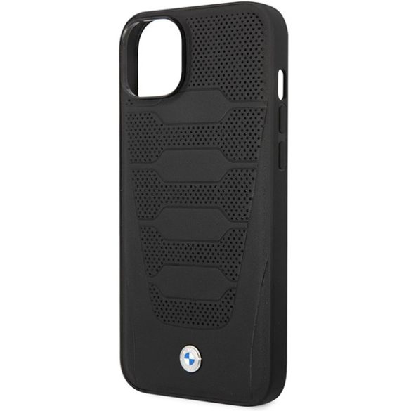 Etui BMW BMHCP14S22RPSK iPhone 14 / 15 / 13 6.1" fekete bőrülés minta tok