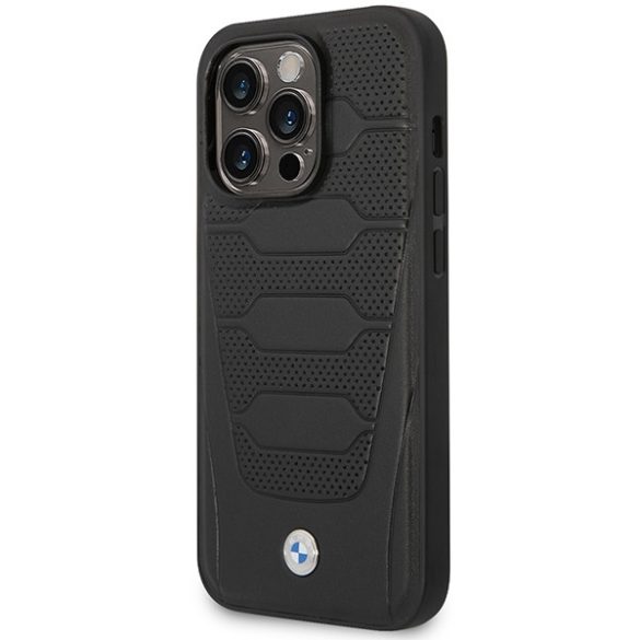 Etui BMW BMHCP14X22RPSK iPhone 14 Pro Max 6,7" fekete bőr ülésminta tok