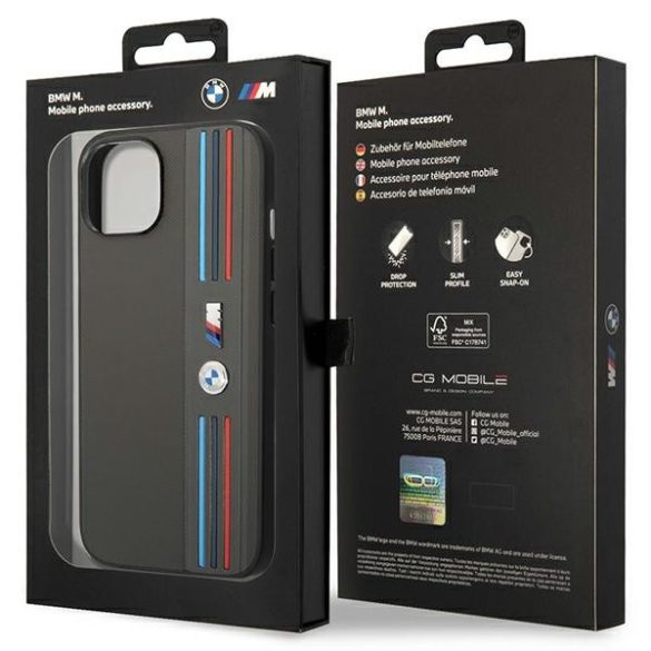 Etui BMW BMHCP14M22PPMA iPhone 14 Plus / 15 Plus 6,7" szürke Tricolor M kollekció tok