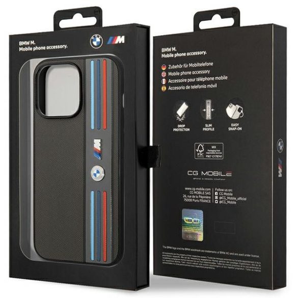 Etui BMW BMHCP14X22PPMA iPhone 14 Pro Max 6,7" szürke Tricolor M Collection iPhone 14 Pro Max 6,7" szürke Tricolor M Collection tok