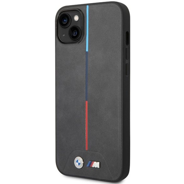 Etui BMW BMHCP14M22PVTA iPhone 14 Plus / 15 Plus 6,7" szürke steppelt tricolor tok