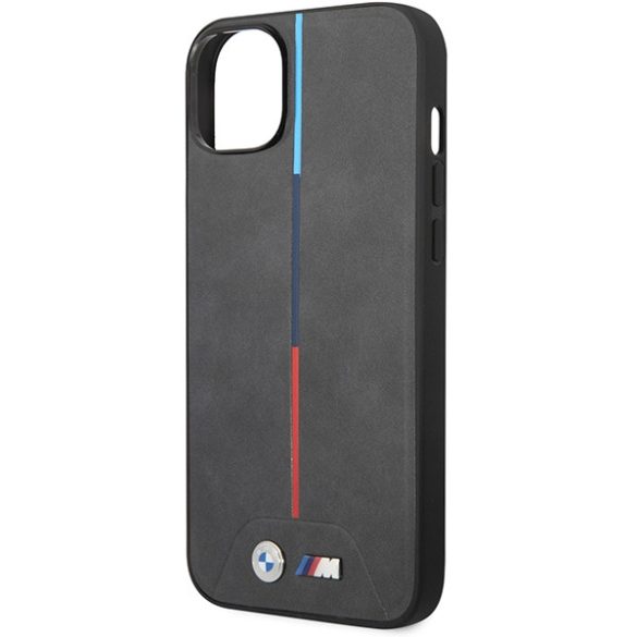 Etui BMW BMHCP14M22PVTA iPhone 14 Plus / 15 Plus 6,7" szürke steppelt tricolor tok