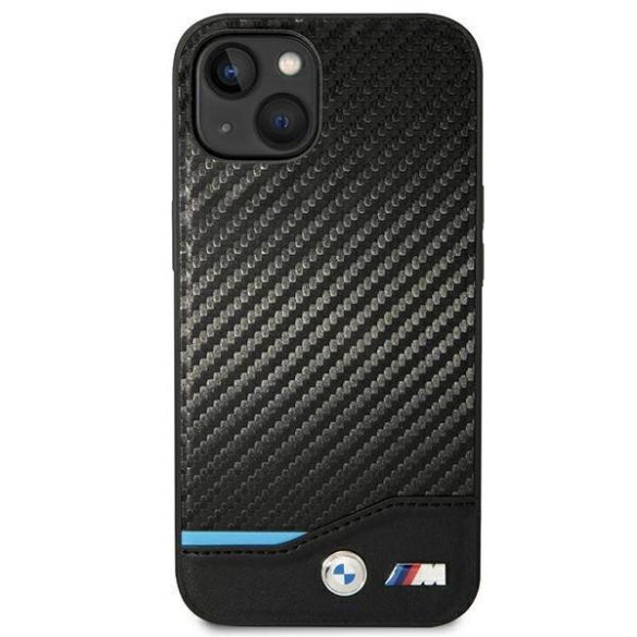 Etui BMW BMHCP14S22NBCK iPhone 14 / 15 / 13 6.1" fekete bőr Carbon tok