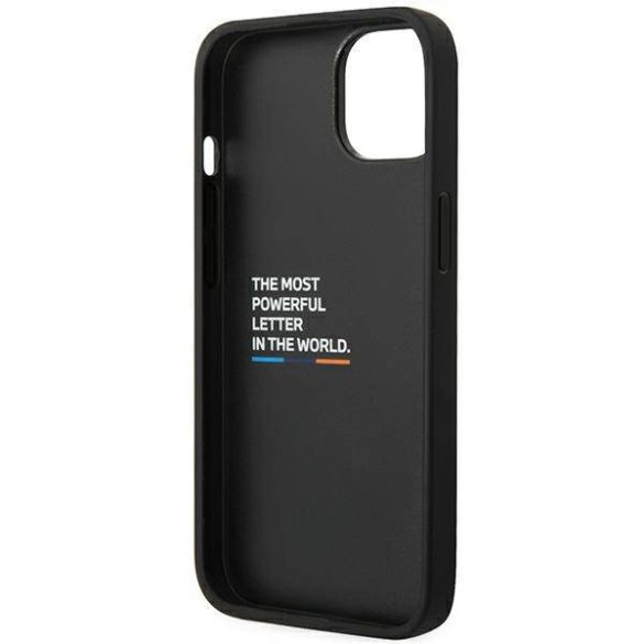 Etui BMW BMHCP14S22NBCK iPhone 14 / 15 / 13 6.1" fekete bőr Carbon tok