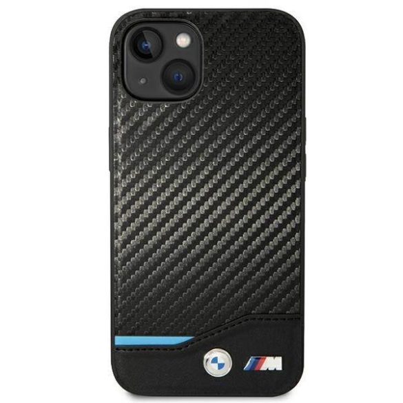 Etui BMW BMHCP14M22NBCK iPhone 14 Plus / 15 Plus 6,7" fekete bőr Carbon tok