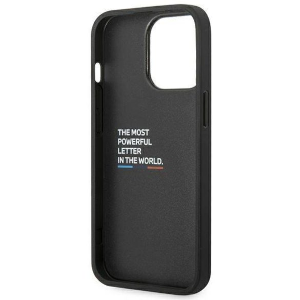 BMW BMHCP14L22NBCK iPhone 14 Pro 6,1" fekete bőr Carbon tok