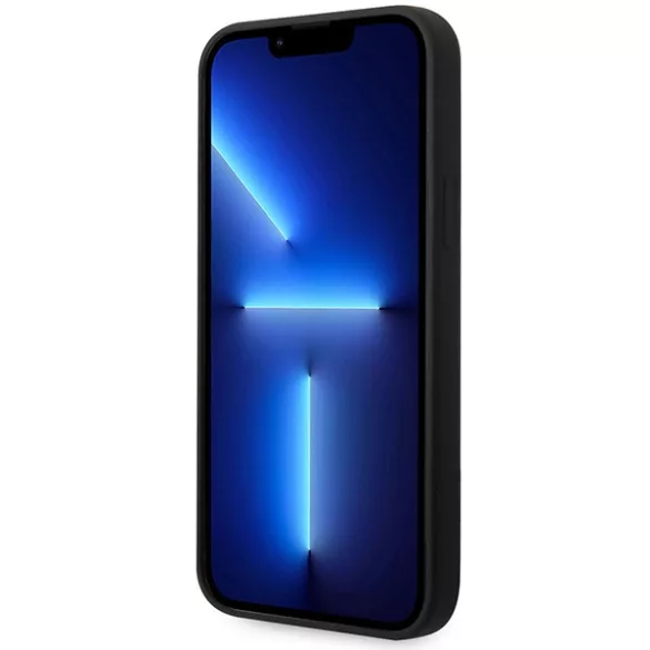 Etui BMW BMHCP14M22SOTK iPhone 14 Plus 6,7" fekete szilikon ferde csíkokkal tok