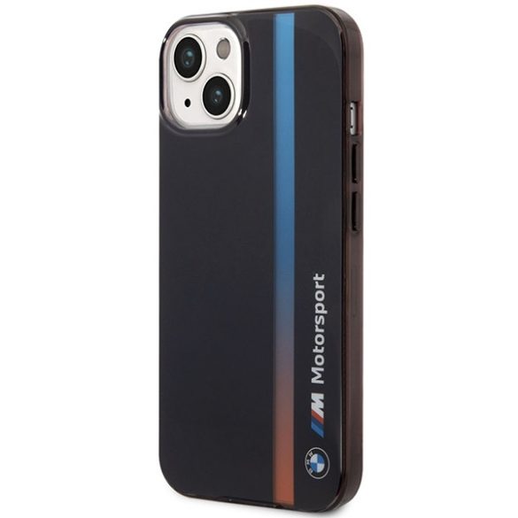 Etui BMW BMHCP14S22HVGV iPhone 14 / 15 / 13 6.1" fekete IML tricolor csíkozású csíkok tok