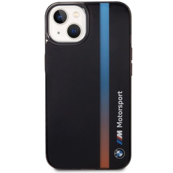 Etui BMW BMHCP14S22HVGV iPhone 14 / 15 / 13 6.1" fekete IML tricolor csíkozású csíkok tok