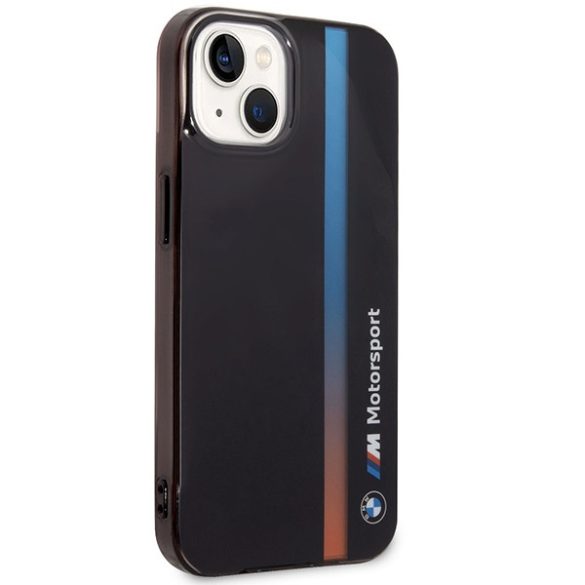 Etui BMW BMHCP14S22HVGV iPhone 14 / 15 / 13 6.1" fekete IML tricolor csíkozású csíkok tok