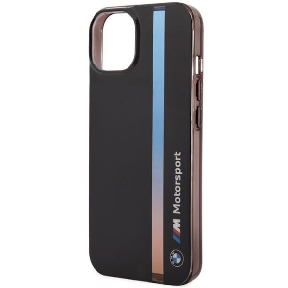 Etui BMW BMHCP14S22HVGV iPhone 14 / 15 / 13 6.1" fekete IML tricolor csíkozású csíkok tok