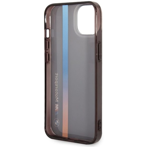 Etui BMW BMHCP14S22HVGV iPhone 14 / 15 / 13 6.1" fekete IML tricolor csíkozású csíkok tok