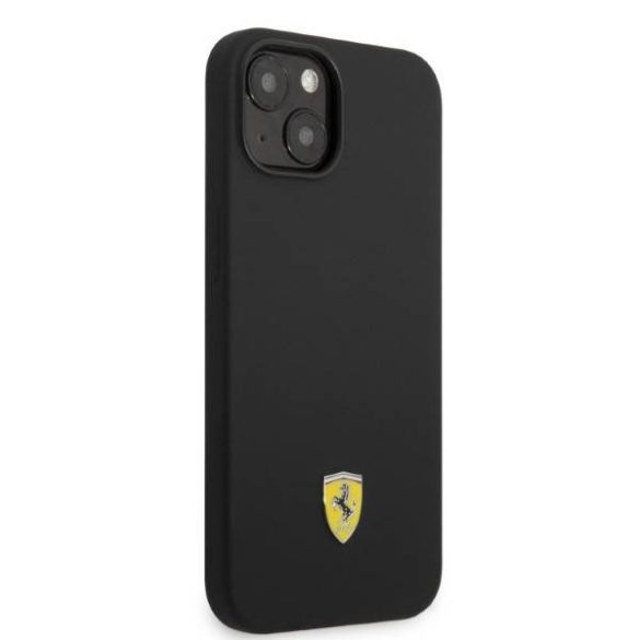 Ferrari FEHMSIP14SBK iPhone 14 / 15 / 13 6.1" fekete keménytok szilikon fém logó Magsafe