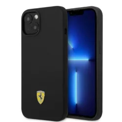   Ferrari FEHMSIP14MBK iPhone 14 Plus 6.7" fekete keménytok szilikon fém logó Magsafe