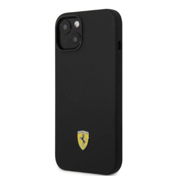 Ferrari FEHMSIP14MBK iPhone 14 Plus / 15 Plus 6.7" fekete keménytok szilikon fém logó Magsafe