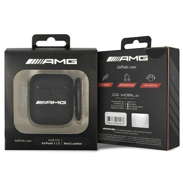 AMG AMA2SLWK AirPods fekete bőrtok