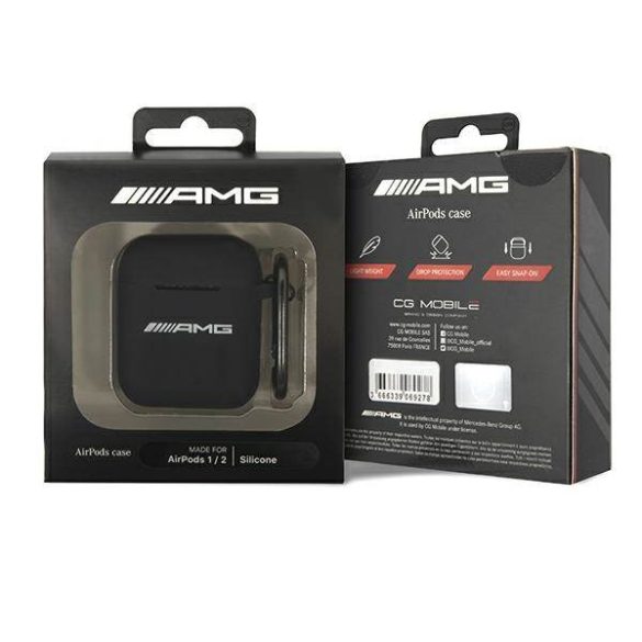 AMG AMA2RBK AirPods fekete szilikon Big Logo tok