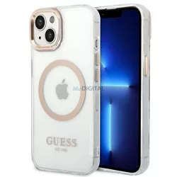   Guess GUHMP14MHTRMD iPhone 14 Plus 6.7" arany keménytok fém kontúr Magsafe