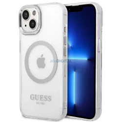   Guess GUHMP14MHTRMS iPhone 14 Plus 6.7" ezüst keménytok Fém körvonalú Magsafe tok