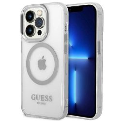   Guess GUHMP14XHTRMS iPhone 14 Pro Max 6,7" ezüst keménytok fémkontúrú Magsafe tok