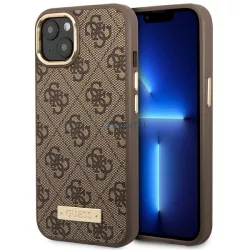   Guess GUHMP14MU4GPRW iPhone 14 Plus 6.7" barna keménytok 4G Logo Plate MagSafe