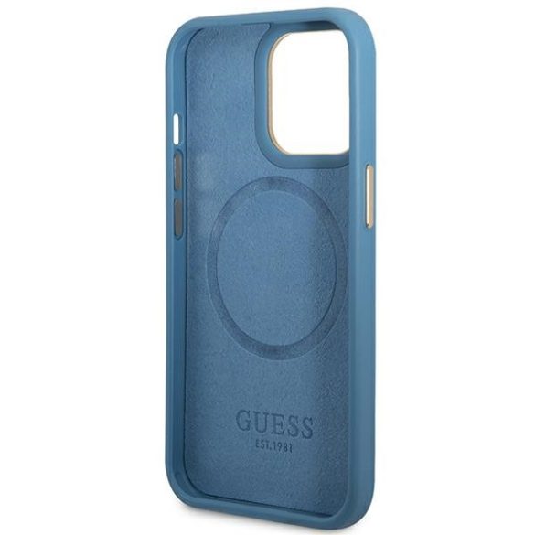 Guess GUHMP14LU4GPRB iPhone 14 Pro 6.1" kék keménytok  4G Logo Plate MagSafe
