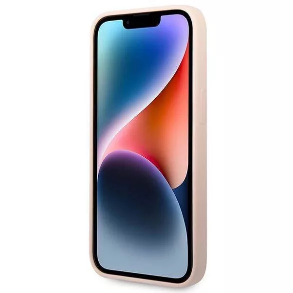 Guess GUHMP14SSBPLP iPhone 14 6.1" rózsaszín keménytok Szilikon logós lemez MagSafe