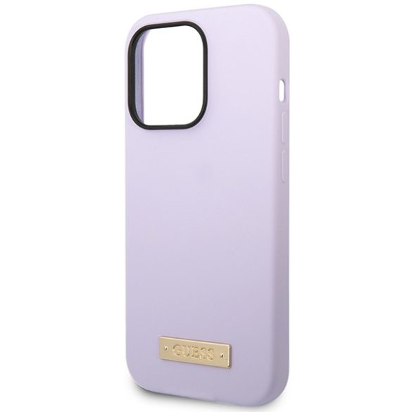 Guess GUHMP14LSBPLU iPhone 14 Pro 6,1" lila keménytok  Szilikon logólemez MagSafe