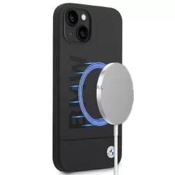   Etui BMW BMHMP14MSLBLBK iPhone 14 Plus 6,7" fekete keménytok szilikon Signature Collectioni logó Magsafe