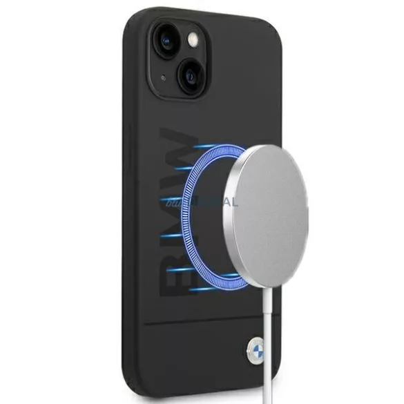 Etui BMW BMHMP14MSLBLBK iPhone 14 Plus 6,7" fekete keménytok szilikon Signature Collectioni logó Magsafe