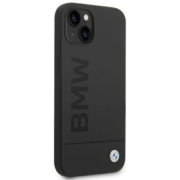 Etui BMW BMHMP14MSLBLBK iPhone 14 Plus / 15 Plus 6,7" fekete keménytok szilikon Signature Collectioni logó Magsafe