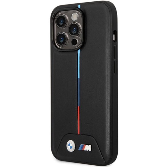 Etui BMW BMHMP13L22PVTK iPhone 13 Pro / 13 6.1" fekete steppelt trikolor MagSafe tok