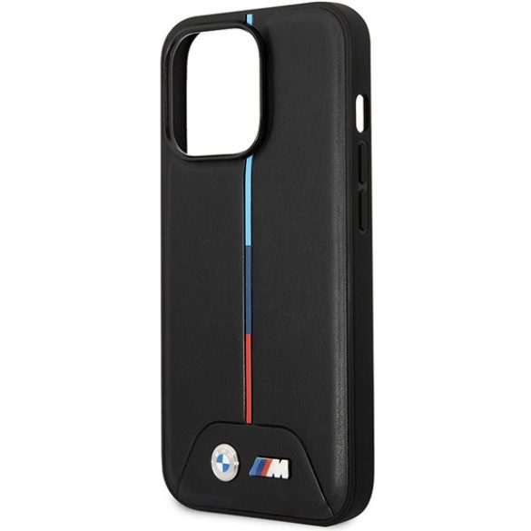 Etui BMW BMHMP13L22PVTK iPhone 13 Pro / 13 6.1" fekete steppelt trikolor MagSafe tok