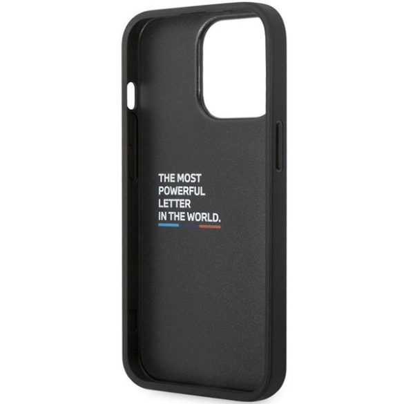 Etui BMW BMHMP13L22PVTK iPhone 13 Pro / 13 6.1" fekete steppelt trikolor MagSafe tok