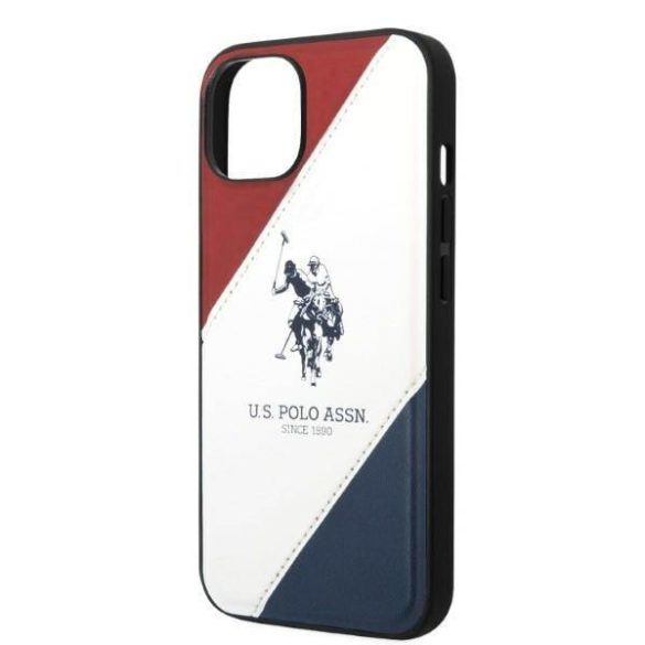 US Polo USHCP14SPSO3 iPhone 14 / 15 / 13 6,1" fehér Tricolor dombornyomott tok