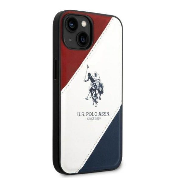 US Polo USHCP14MPSO3 iPhone 14 Plus / 15 Plus 6,7" fehér háromszínű dombornyomott tok