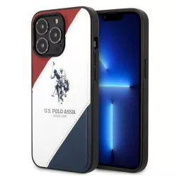   US Polo USHCP14LPSO3 iPhone 14 Pro 6,1" fehér tricolor dombornyomott tok