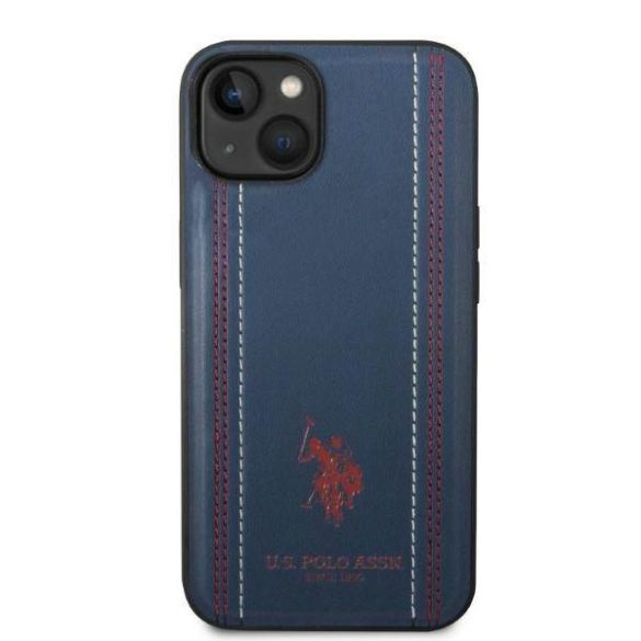 US Polo USHCP14SPFAV iPhone 14 / 15 / 13 6,1" tengerészkék Leather Stitch tok