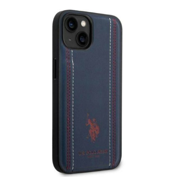 US Polo USHCP14SPFAV iPhone 14 / 15 / 13 6,1" tengerészkék Leather Stitch tok
