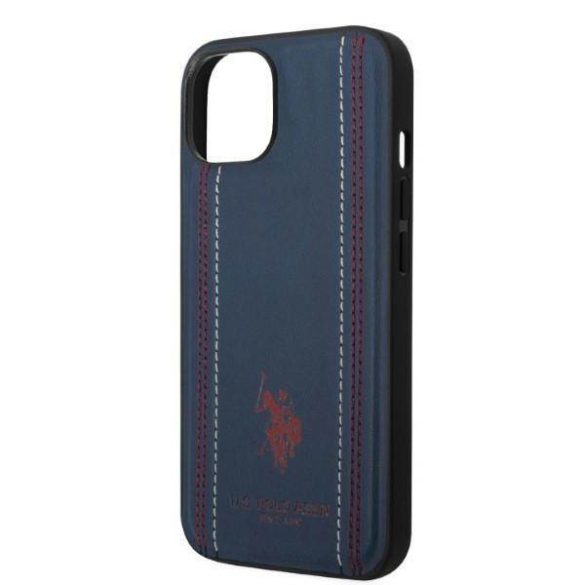 US Polo USHCP14SPFAV iPhone 14 / 15 / 13 6,1" tengerészkék Leather Stitch tok