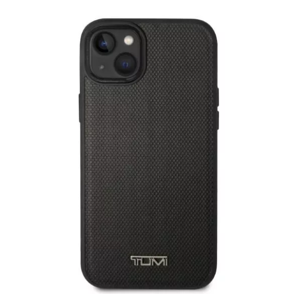 Tumi TUHMP14SRBAK Leather Balistic Pattern MagSafe-kompatibilis tok iPhone 13/14 - fekete