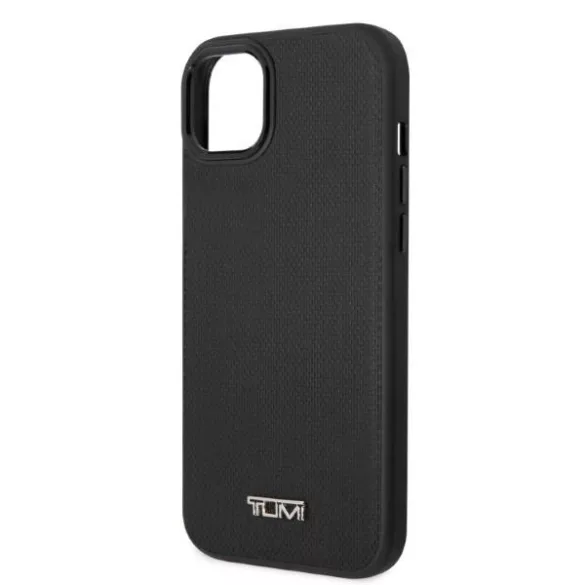 Tumi TUHMP14SRBAK Leather Balistic Pattern MagSafe-kompatibilis tok iPhone 13/14 - fekete