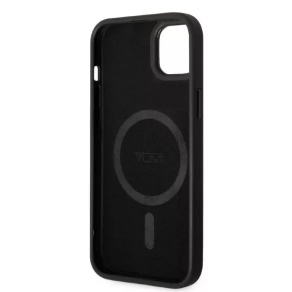 Tumi TUHMP14SRBAK Leather Balistic Pattern MagSafe-kompatibilis tok iPhone 13/14 - fekete