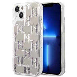   Karl Lagerfeld KLHCP14SLMNMS iPhone 14 6,1" keménytok ezüst Folyékony csillogó monogram